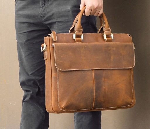 Genuine Leather Briefcase, Laptop Bag For 15.6 Inch Laptop 413 -2