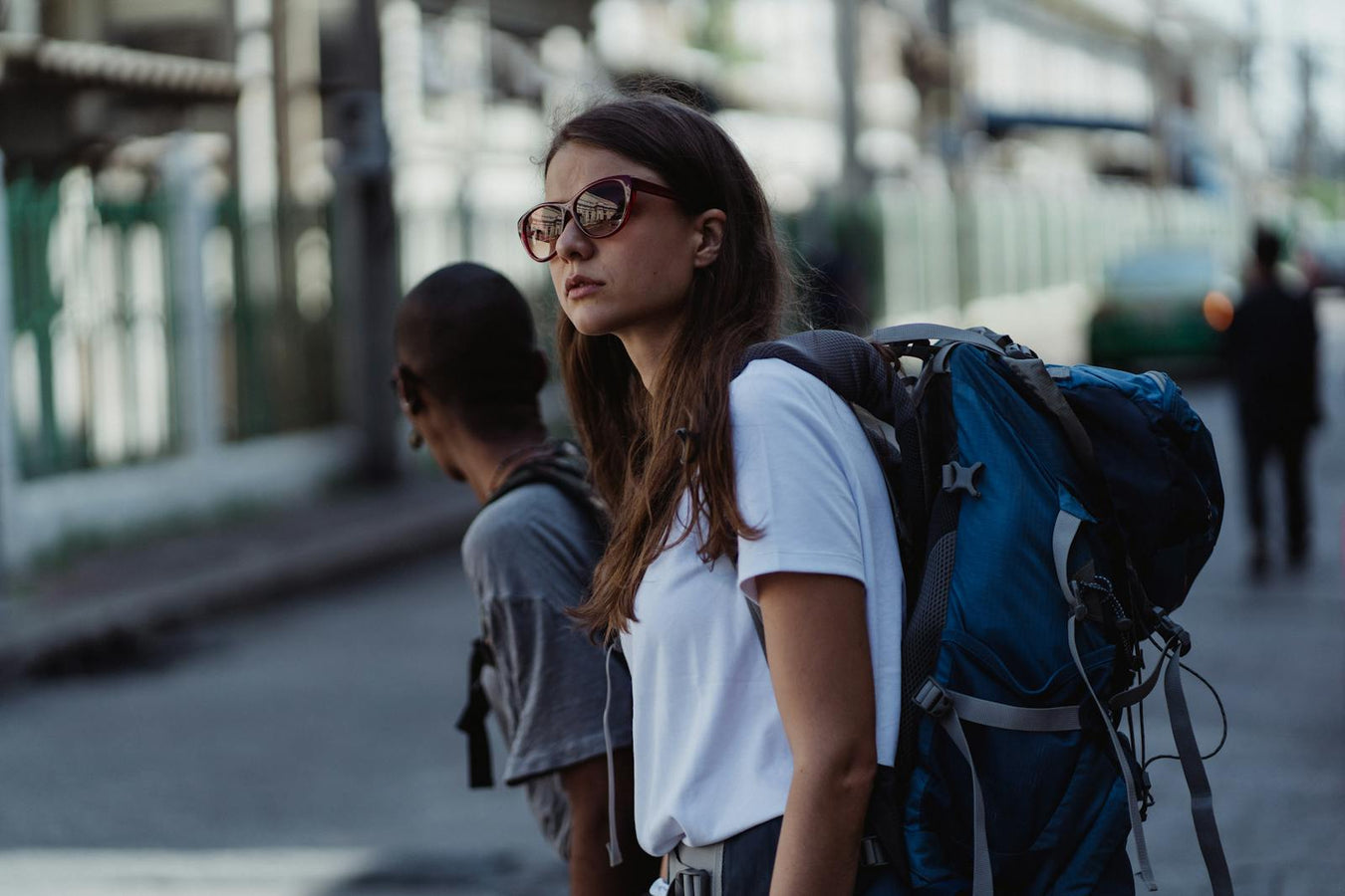 Woman with travel backpack adventure