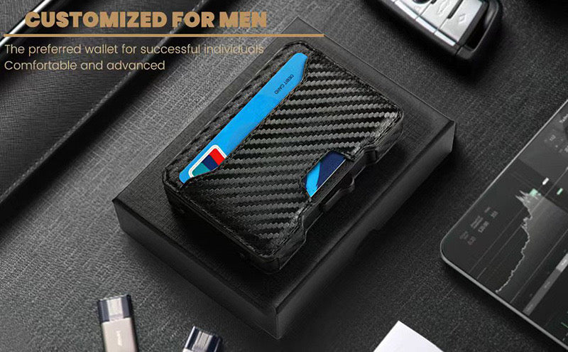 Carbon Fiber RFID Pop-up Card Case TCHT065 | TOUCHANDCATCH NZ - Touch and Catch NZ
