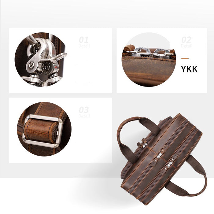Genuine Leather Briefcase, Laptop Bag - Touch and Catch NZ