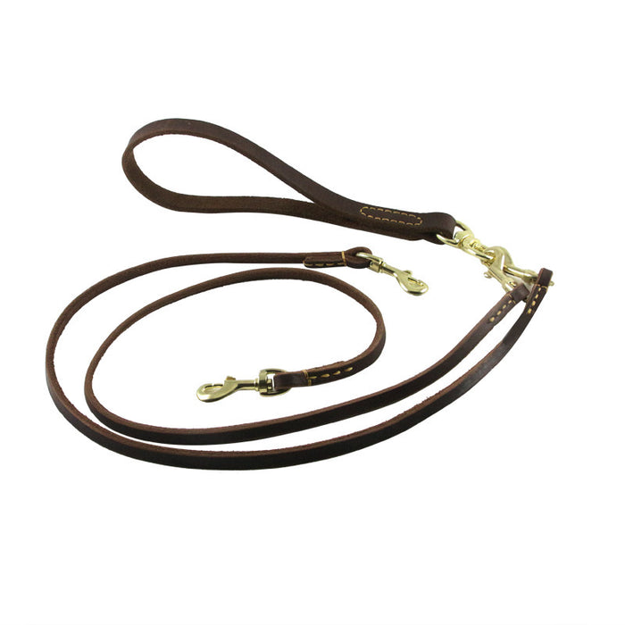 Genuine Leather Double Lead 1.2 Metre | TOUCHANDCATCH NZ - Touch and Catch NZ