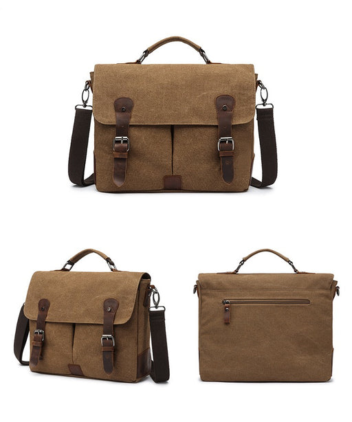 Men’s Washed Canvas Crossbody Bag, 13" Laptop Bag TC644
 | TOUCHANDCATCH NZ - Touch and Catch NZ