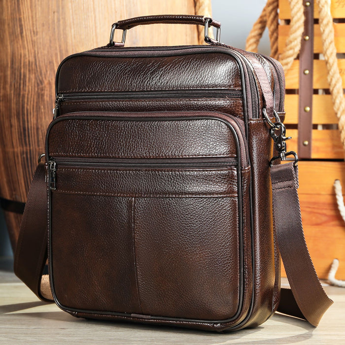 Men's Genuine Leather Satchel, Crossbody Bag, 13" Laptop Bag TC147| TOUCHANDCATCH NZ