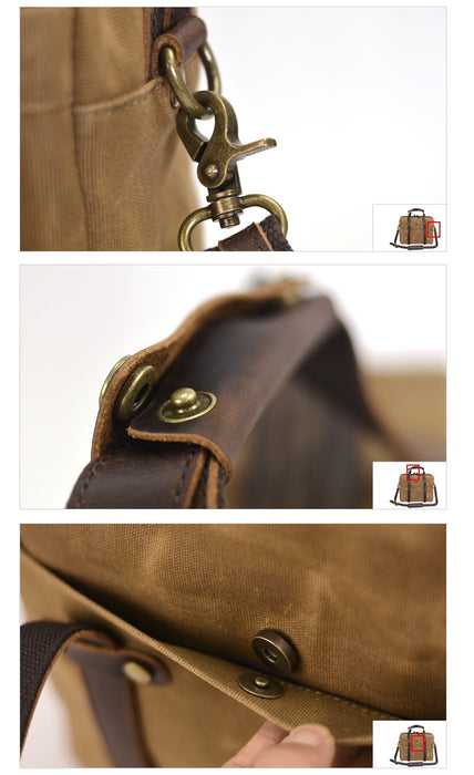 Waxed Canvas Crossbody Bag, 16 Inch Laptop Bag TC5179 | TOUCHANDCATCH NZ - Touch and Catch NZ