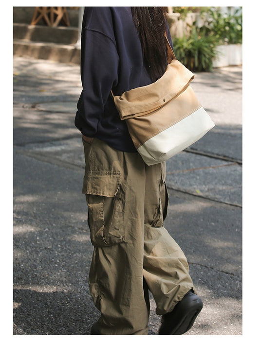 Washed Canvas Crossbody Bag, Satchel TC7372 | TOUCHANDCATCH NZ