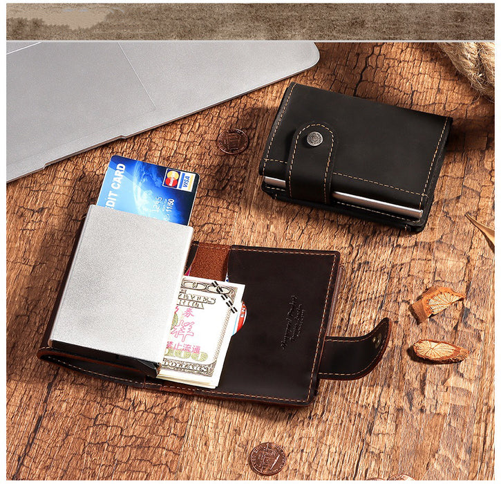 Genuine Leather Tri-Fold RFID Wallet, Pop-up Card Holder TC306 | TOUCHANDCATCH NZ - Touch and Catch NZ