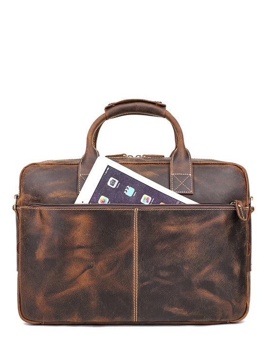 Genuine Leather Crossbody Bag, 15.6" Laptop Bag, Briefcase TC4382 | TOUCHANDCATCH NZ - Touch and Catch NZ