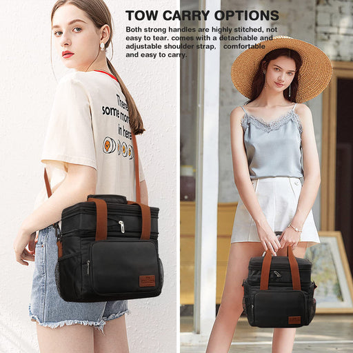 Insulated Extendable 2-Compartment Lunch Bag, Cooler Bag, Picnic Bag 17 Liter TC8056 | TOUCHANDCATCH NZ - Touch and Catch NZ