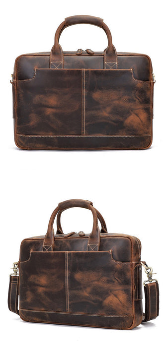 Genuine Leather Crossbody Bag, 15.6" Laptop Bag, Briefcase TC4382 | TOUCHANDCATCH NZ - Touch and Catch NZ