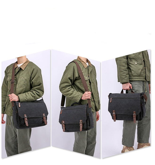 Washed Canvas Crossbody Bag, 13" Laptop Bag TC6158
 | TOUCHANDCATCH NZ - Touch and Catch NZ