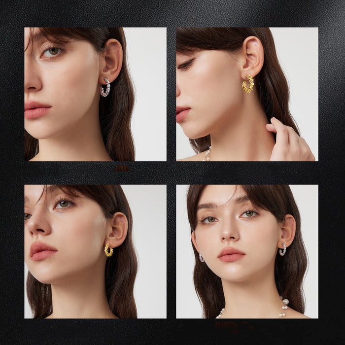 Women's Earrings Flat Brick Chain Design TC224 | TOUCHANDCATCH NZ - Touch and Catch NZ