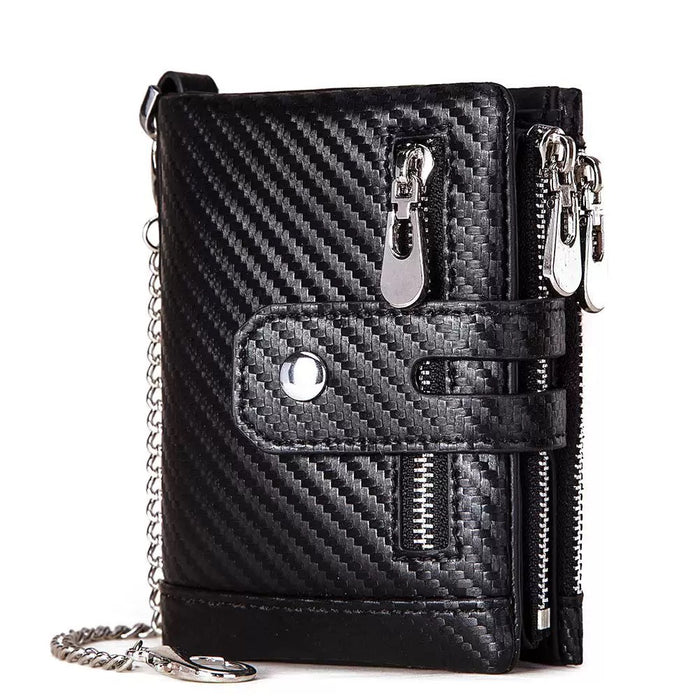 Men's RFID Carbon Fiber Wallet With Anti-Theft Metal Chain TC328| TOUCHANDCATCH NZ - Touch and Catch NZ
