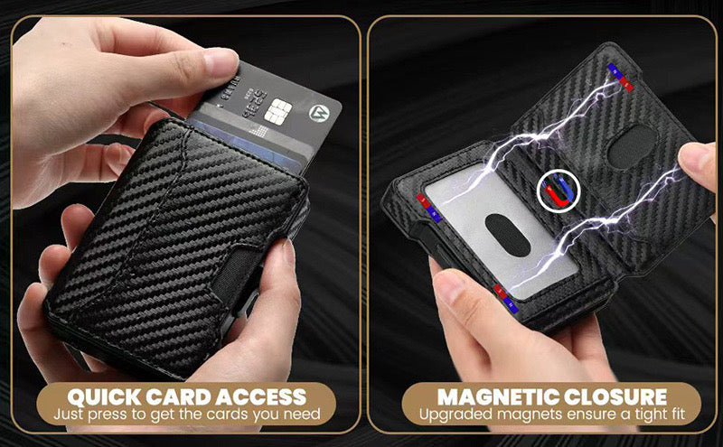 Carbon Fiber RFID Pop-up Card Case TCHT065 | TOUCHANDCATCH NZ - Touch and Catch NZ