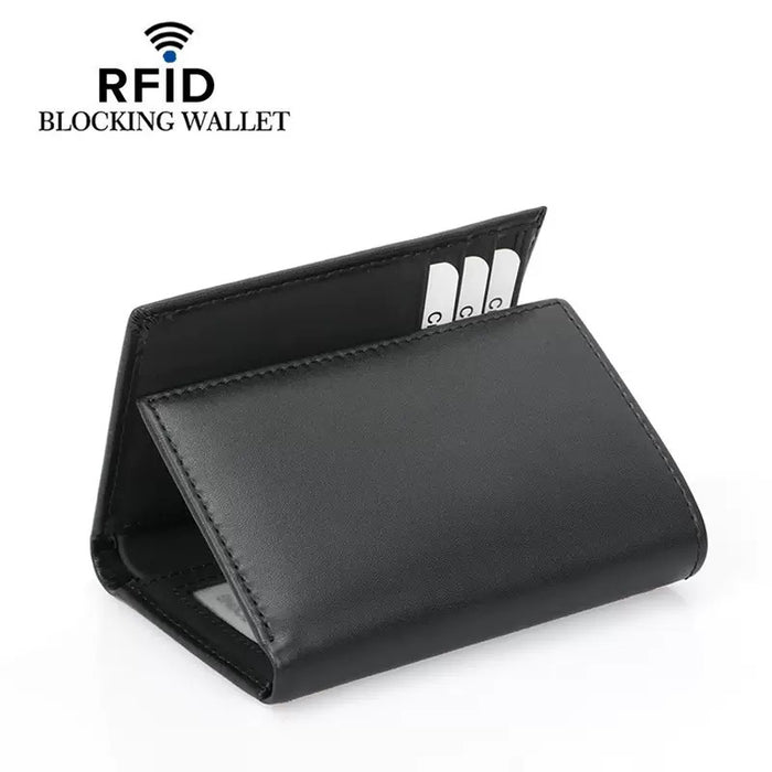 Men's RFID Genuine Leather Tri-Fold Wallet TCQ508 | TOUCHANDCATCH NZ