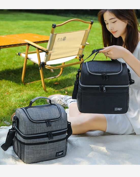 2-Compartment Insulated Lunch Bag, Thermal Bag, Picnic Bag TC1054 | TOUCHANDCATCH NZ