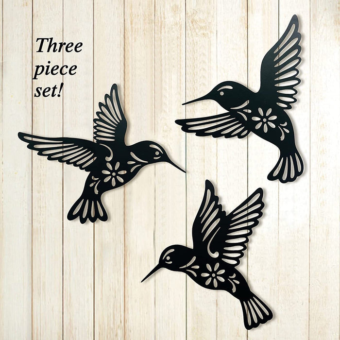 Home Decor, Metal Wall Art - Black HummingBirds | TOUCHANDCATCH NZ - Touch and Catch NZ