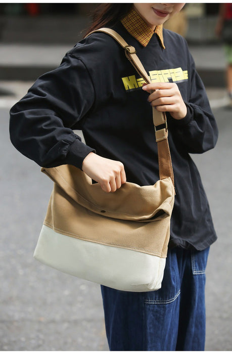 Washed Canvas Crossbody Bag, Satchel TC7372 | TOUCHANDCATCH NZ