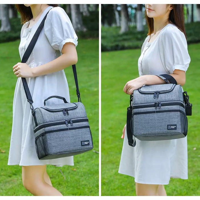 2-Compartment Insulated Lunch Bag, Thermal Bag, Picnic Bag TC1054 | TOUCHANDCATCH NZ - Touch and Catch NZ