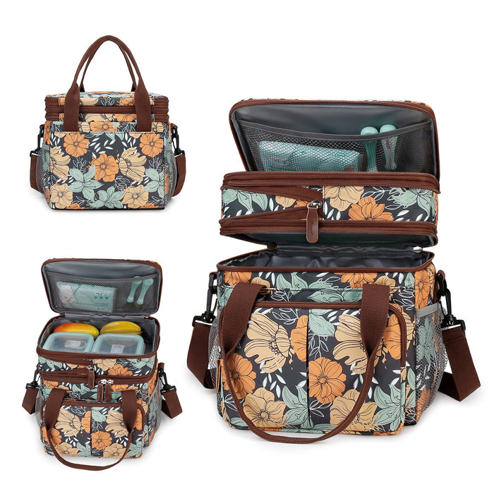 Extendable 2-Compartment Insulated Lunch Bag, Lunch Bag, Picnic Bag TC124| TOUCHANDCATCH NZ - Touch and Catch NZ