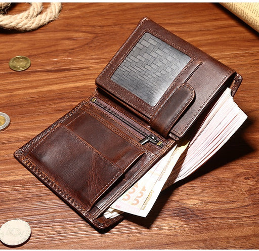 Men's RFID Genuine Leather Tri-Fold Wallet TC523 | TOUCHANDCATCH NZ - Touch and Catch NZ