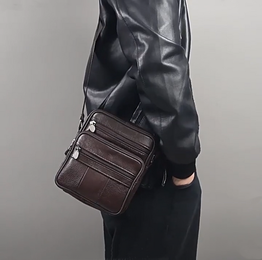 Men's Genuine Leather Crossbody Bag, Men’s Satchel TC608 | TOUCHANDCATCH NZ - Touch and Catch NZ