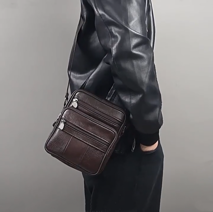 Men's Genuine Leather Crossbody Bag, Men’s Satchel TC608 | TOUCHANDCATCH NZ - Touch and Catch NZ