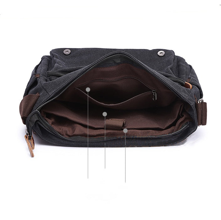 Washed Canvas Crossbody Bag, 13" Laptop Bag TC6158
 | TOUCHANDCATCH NZ - Touch and Catch NZ