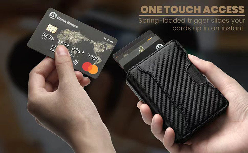 Carbon Fiber RFID Pop-up Card Case TCHT065 | TOUCHANDCATCH NZ - Touch and Catch NZ