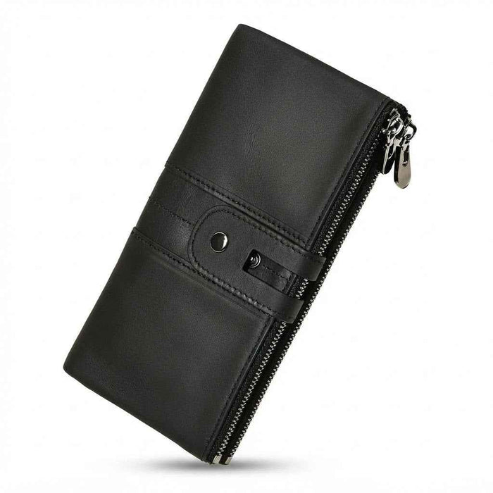 Women's RFID Genuine Leather Long Wallet TC560 | 13 Card Slots, Phone Pocket & Zip Coin Pouch