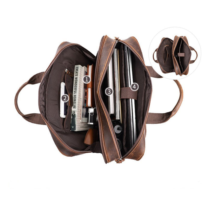 Genuine Leather Briefcase, Laptop Bag - Touch and Catch NZ