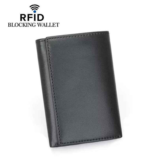 Men's RFID Genuine Leather Tri-Fold Wallet TCQ508 | TOUCHANDCATCH NZ