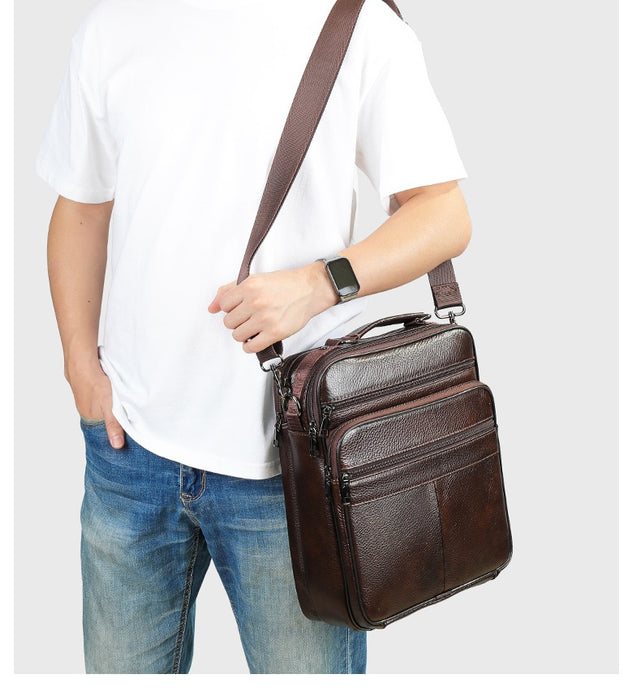 Men's Genuine Leather Satchel, Crossbody Bag, 13" Laptop Bag TC147| TOUCHANDCATCH NZ