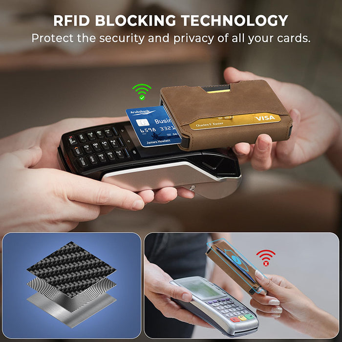 Carbon Fiber RFID Pop-up Card Case TCHT065 | TOUCHANDCATCH NZ - Touch and Catch NZ