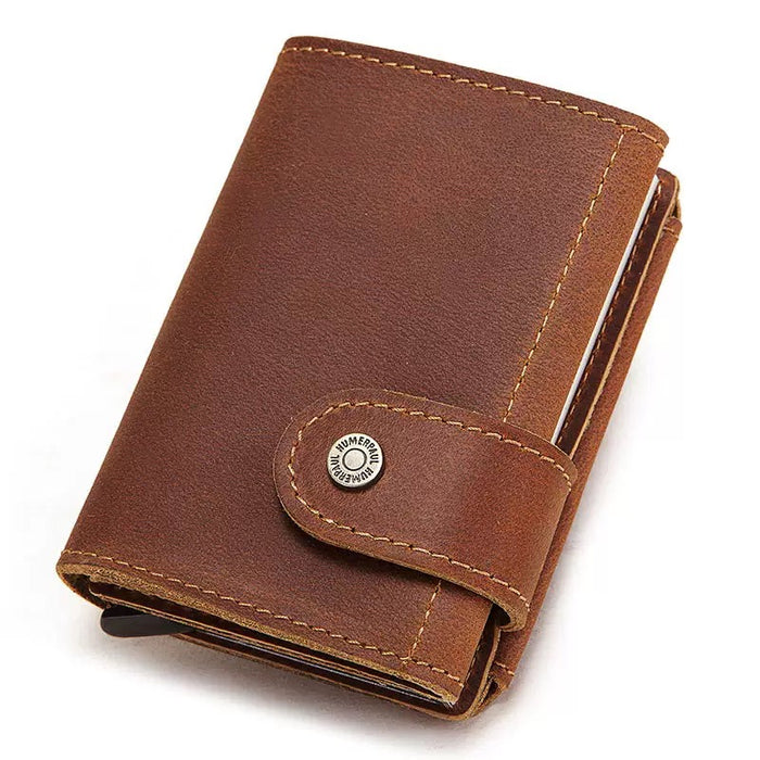 Genuine Leather Tri-Fold RFID Wallet, Pop-up Card Holder TC306 | TOUCHANDCATCH NZ - Touch and Catch NZ