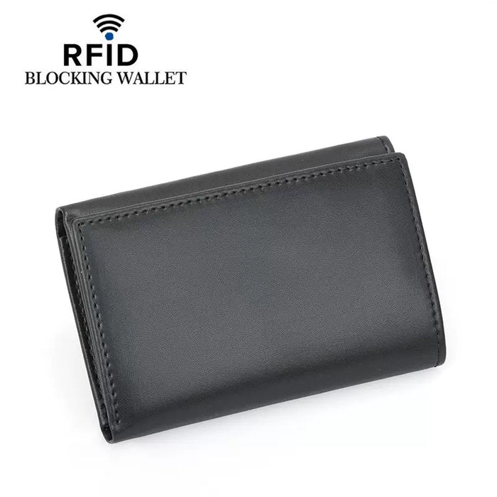 Men's RFID Genuine Leather Tri-Fold Wallet TCQ508 | TOUCHANDCATCH NZ