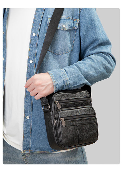 Men's Genuine Leather Crossbody Bag, Men’s Satchel TC4608 | TOUCHANDCATCH NZ - Touch and Catch NZ