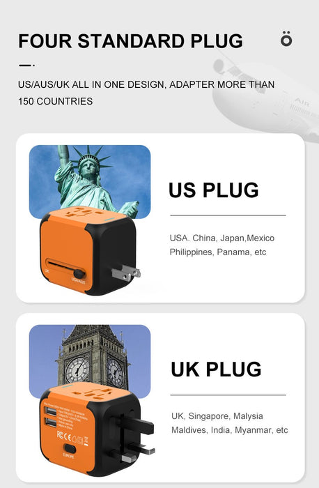 Universal Travel Adapter, International Travel Adapter TC176N| TOUCHANDCATCH NZ - Touch and Catch NZ