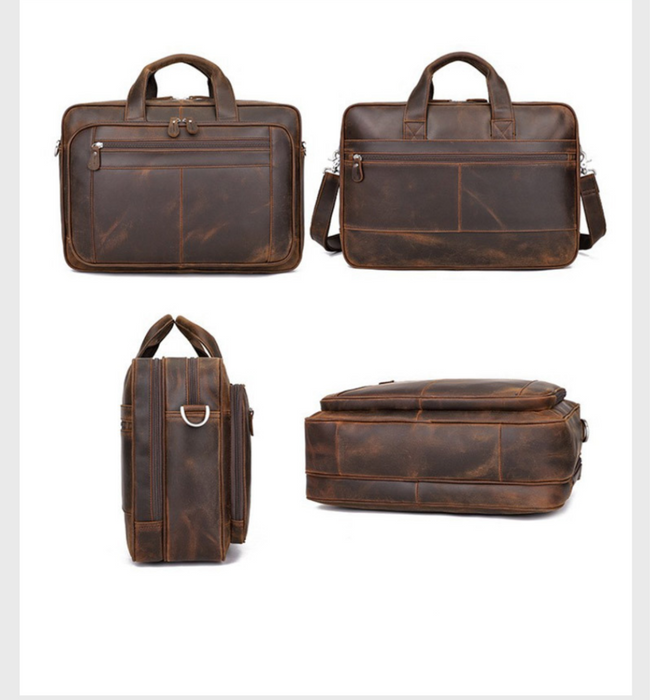 Genuine Leather Briefcase, Laptop Bag - Touch and Catch NZ