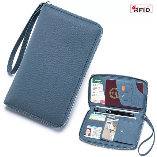Genuine Leather RFID Passport Purse, Long Wallet TC470 | TOUCHANDCATCH NZ - Touch and Catch NZ