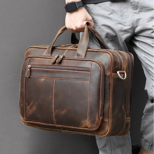 Genuine Leather Briefcase, Laptop Bag - Touch and Catch NZ