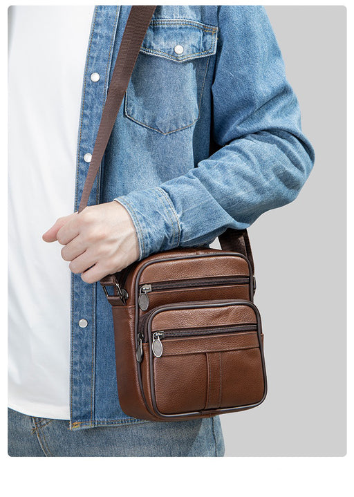Men's Genuine Leather Crossbody Bag, Men’s Satchel TC4608 | TOUCHANDCATCH NZ - Touch and Catch NZ