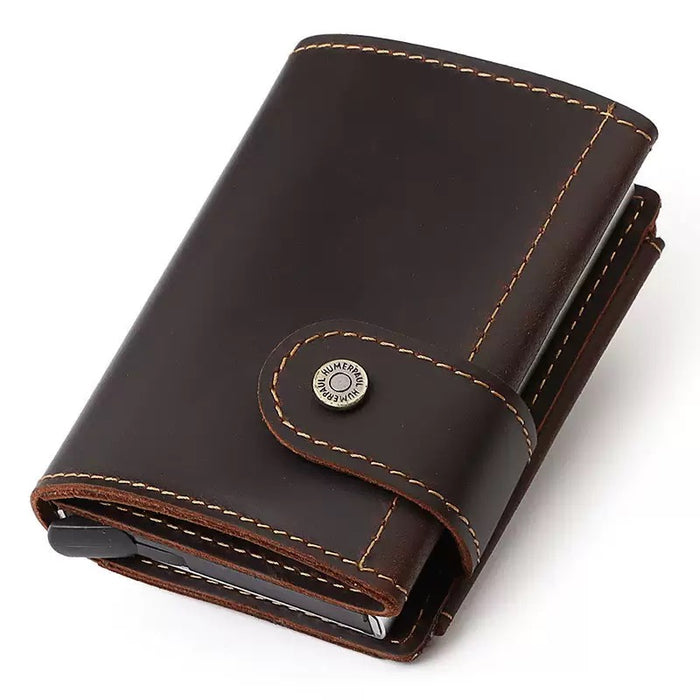 Genuine Leather Tri-Fold RFID Wallet, Pop-up Card Holder TC306 | TOUCHANDCATCH NZ - Touch and Catch NZ
