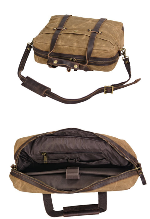 Waxed Canvas Crossbody Bag, 16 Inch Laptop Bag TC5179 | TOUCHANDCATCH NZ - Touch and Catch NZ