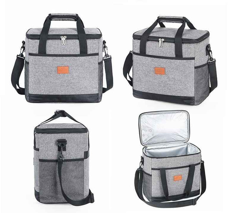 Insulated Cooler Bag 15L TC8025 | Leak-Proof Lunch, Picnic & Delivery Bag — Wine Red or Grey