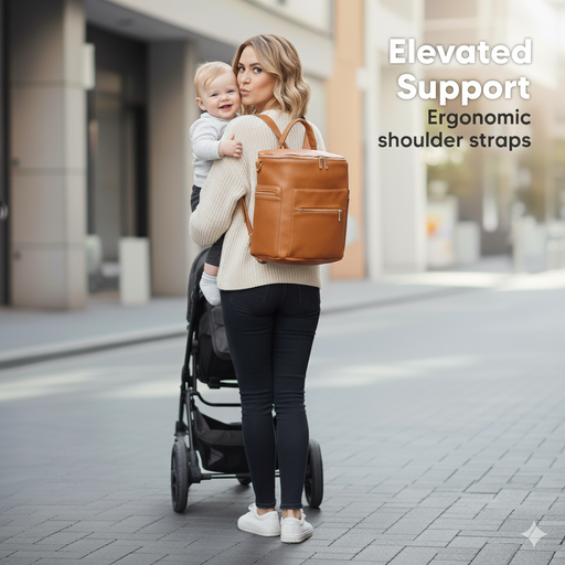 Vegan Leather Nappy Bag, Nappy Backpack TC588| TOUCHANDCATCH NZ - Touch and Catch NZ