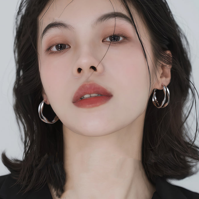 Women's Earrings Twin Twist Design TC2921 | TOUCHANDCATCH NZ - Touch and Catch NZ