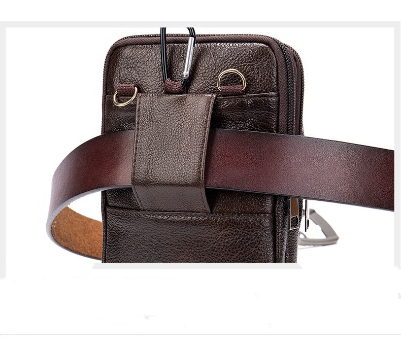 Men's Genuine Leather Crossbody Bag, Waist Bag TC7496 | TOUCHANDCATCH NZ - Touch and Catch NZ
