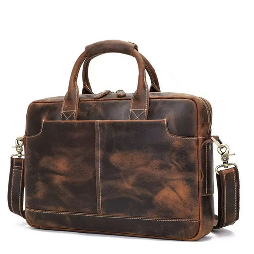 Genuine Leather Crossbody Bag, 15.6" Laptop Bag, Briefcase TC4382 | TOUCHANDCATCH NZ - Touch and Catch NZ