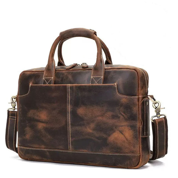 Genuine Leather Crossbody Bag, 15.6" Laptop Bag, Briefcase TC4382 | TOUCHANDCATCH NZ - Touch and Catch NZ