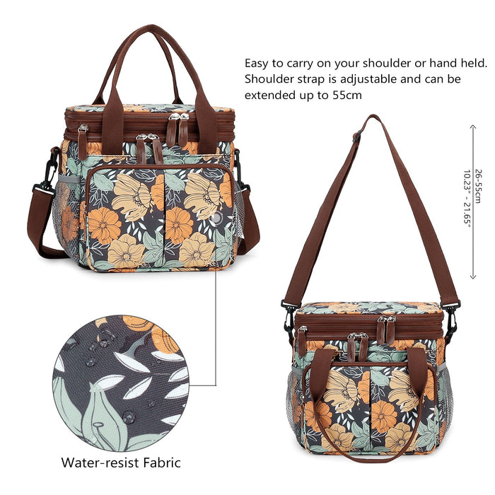 Extendable Insulated Lunch Bag with 2 Compartments - Picnic Bag TC124-A | TOUCHANDCATCH NZ - Touch and Catch NZ